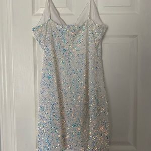 Mini/short sequin dress/homecoming dress, size XL/14-16, zip up back